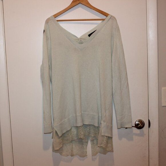 Twin-Set Wool Angora Cashmere blend Lace Hem Button-Up Sweater cardigan  Large - Picture 6 of 11